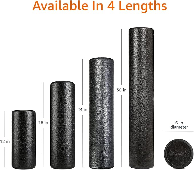 Amazon Basics High Density Foam Roller for Exercise and Recovery, 24 Inches, Black