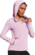 PINSPARK Women's UPF 50+ Sun Protection Hoodie Jacket Lightweight Full Zip Athletic Jacket Long Sleeve Shirt with Pockets