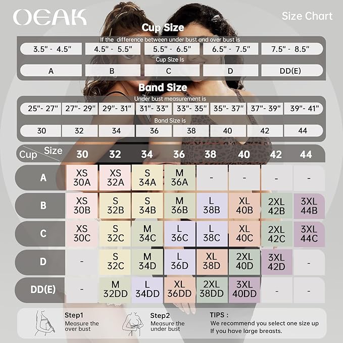 OEAK Womens Deep V Bras Wireless Comfortable Bra Supportive No Underwire Bras Tshirt Push Up Bralettes Plunge Seamless Bra