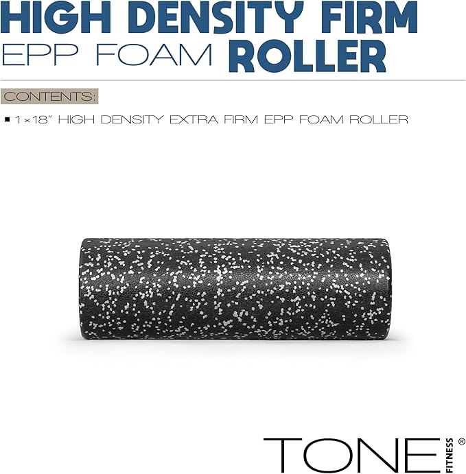 Tone Fitness High Density EPP Foam Exercise Foam Roller for Yoga, Pilates, Stretching, Massage, and Recovery | Multiple Sizes and Colors