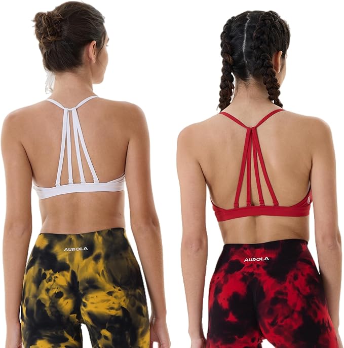 AUROLA Mercury Workout Sports Bras Women Athletic Removable Padded Backless Strapy Minimal Crop Top