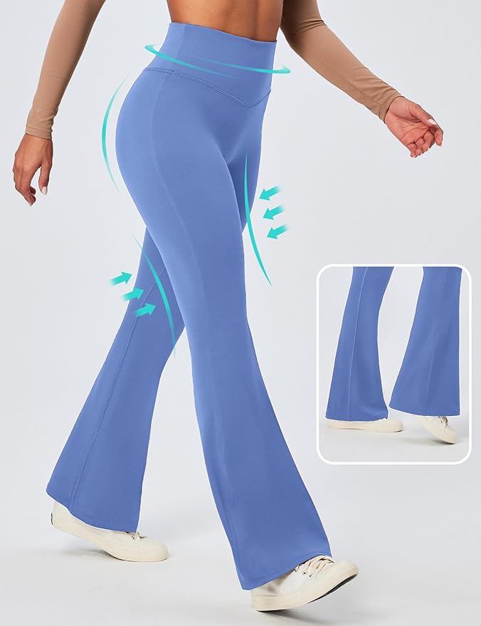 IUGA Flare Leggings for Women Tummy Control Flared Leggings No Front Seam Yoga Pants Women High Waisted Workout Bell Bottoms