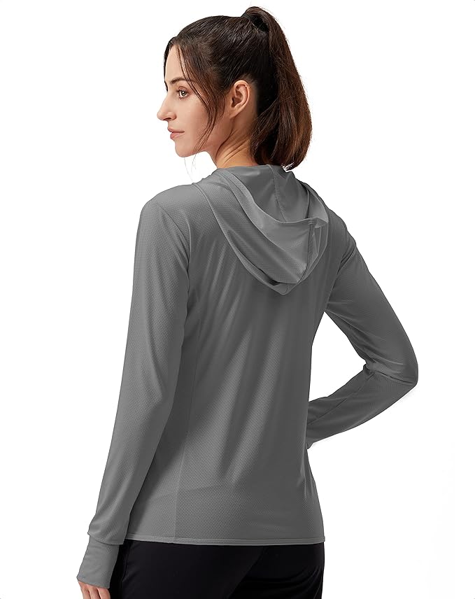 Soothfeel Women's UPF 50+ Sun Protection Hoodie Jacket Lightweight Long Sleeve Sun Shirt for Women with Pocket Hiking Outdoor