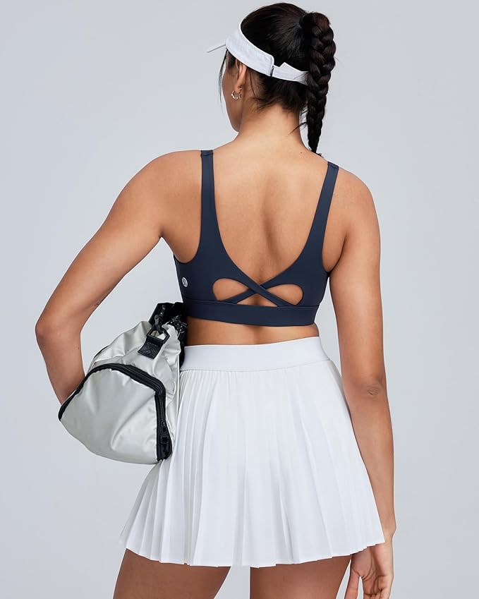 RUNNING GIRL Sports Bra for Women High Support, Molded Cup High Impact Sports Bras with Sewn in Pads Workout Running Bra