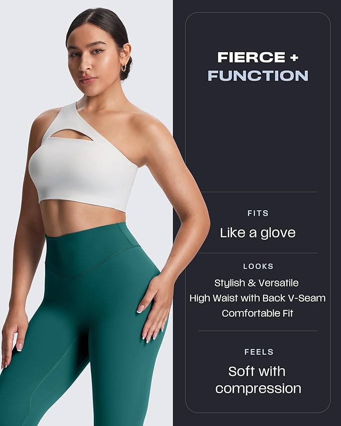 Aoxjox High Waisted Workout Leggings for Women Tummy Control Buttery Soft Yoga Metamorph Deep V Pants 26"