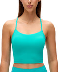 CRZ YOGA Butterluxe Y Back Crop Tank Tops for Women - Spaghetti Straps Racerback Padded Yoga Workout Longline Sports Bras