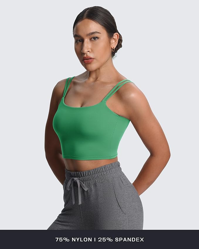 Aoxjox Women's Workout Sports Bras Fitness Yoga Crop Tank Metamorph Twist Back Cami