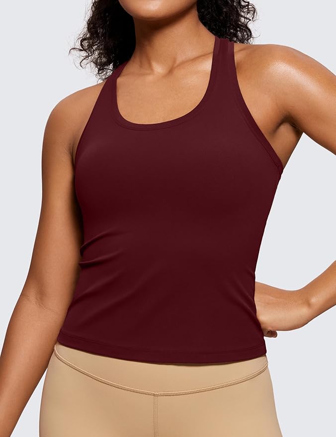 CRZ YOGA Butterluxe Racerback Tank Tops for Women - Yoga Workout Casual Gym Athletic Camisole Tight Sleeveless Shirts