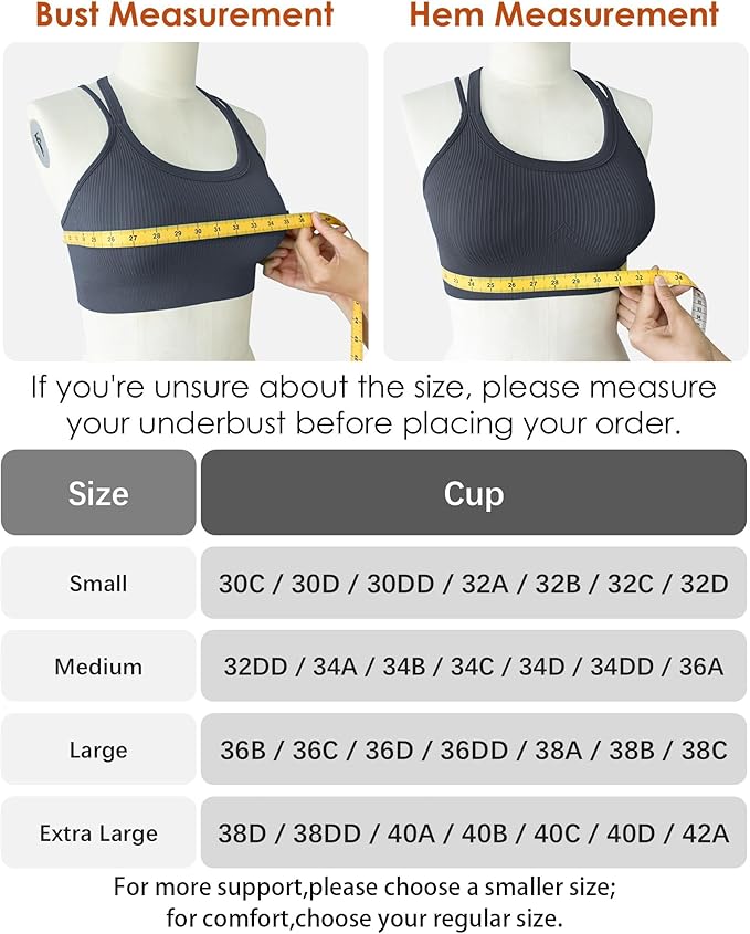 Sports Bras for Women HIigh Support, Criss-Cross Back Padded Strappy High Impact Sports Bras for Women Large Bust