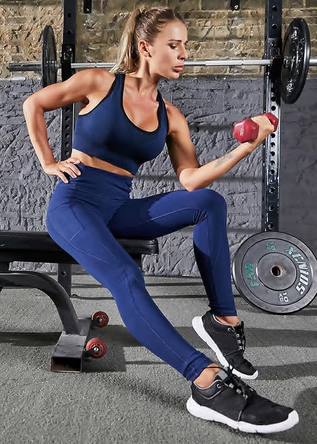 Heathyoga Leggings with Pockets for Women Tummy Control High Waisted Yoga Pants Women Compression Workout Leggings