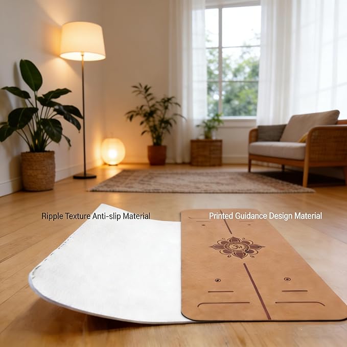 Cork Yoga Mat extra thick 6mm TPE Yoga Mat 72x24 Inch High Density Non-Slip Workout Mat Super Grip Quick-Dry for Hot Yoga, Home Gym