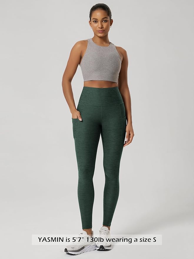 ODODOS Women's High Waisted Yoga Leggings with Pockets, Tummy Control Non See Through Workout Athletic Running Yoga Pants