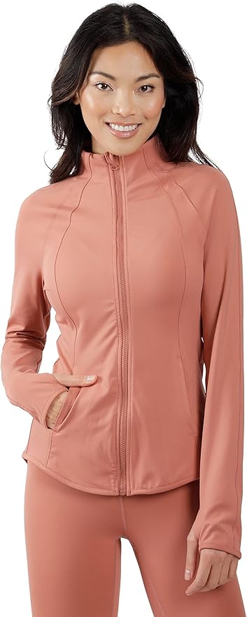 Yogalicious Womens Ultra Soft Lightweight Full Zip Yoga Jacket with Pockets