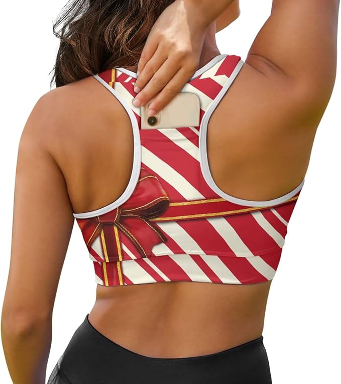 4 Piece Gym Sets Women Racerback Sports Bra with Back Pocket, Matching Flare Yoga Pants And Sweatband