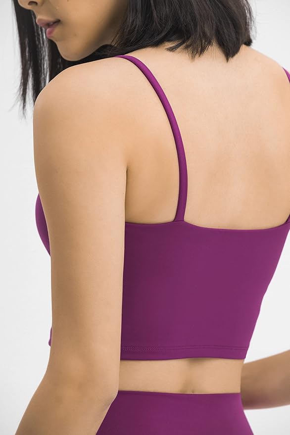 Lemedy Women Padded Sports Bra Fitness Workout Running Shirts Yoga Tank Top