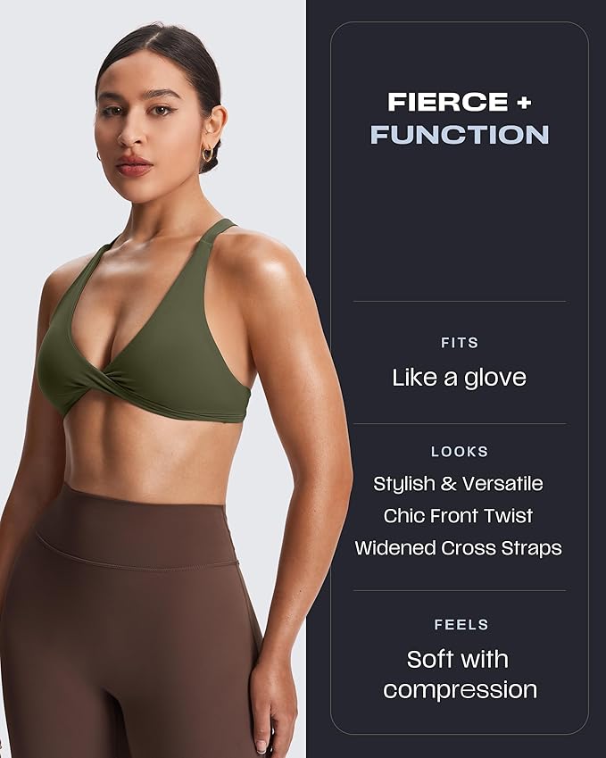 Aoxjox Women's Workout Sports Bras Fitness Satara Low Impact Bra Yoga Crop Tank
