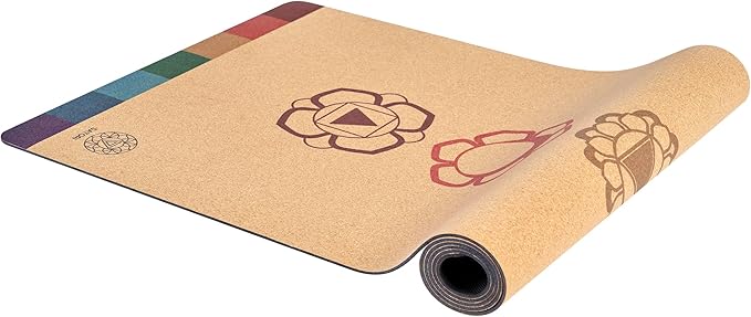 Cork Yoga Mat with Natural Rubber Base, Extra Size, Thickness and Support, Excellent Cushion & Grip, Non-Slip, Non-Toxic, Sweat-Resistant, Sustainable, Eco-friendly Exercise Mat