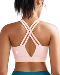 RUNNING GIRL Sports Bra for Women High Support, Molded Cup High Impact Sports Bras with Sewn in Pads Strappy Running Bra