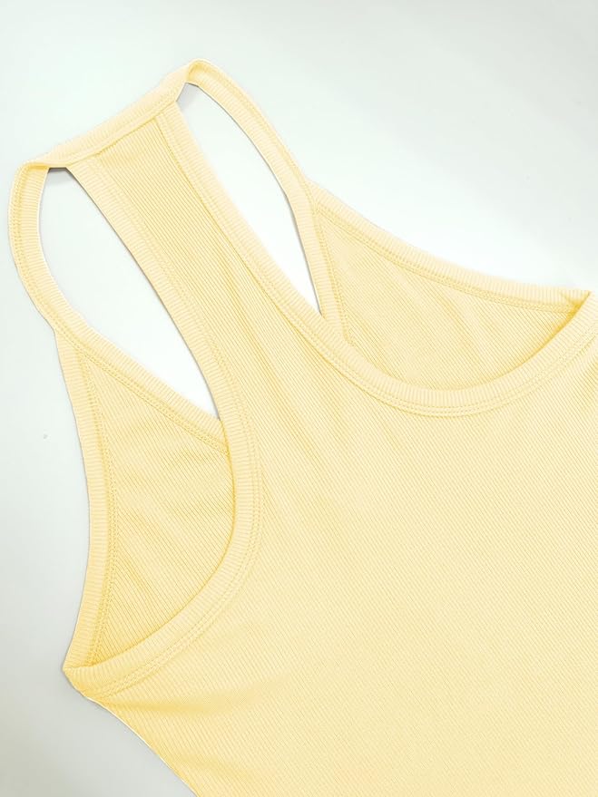 iGENJUN Workout Tops for Women Racerback Basic Tank Summer 2026 Camisole V Neck Slim Fit Ribbed Sleeveless