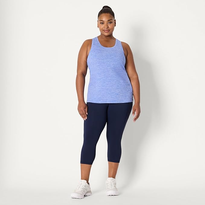 Amazon Essentials Women's Active Quick Dry Tech Stretch Racerback Scoop Neck Tank Top, Multipacks