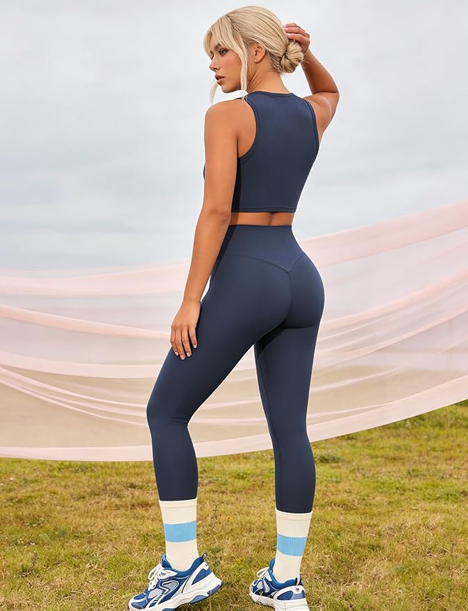 YEOREO Workout Leggings for Women Hidden Scrunch Tummy Control Leggings Agathia High Waisted Gym Yoga Pants