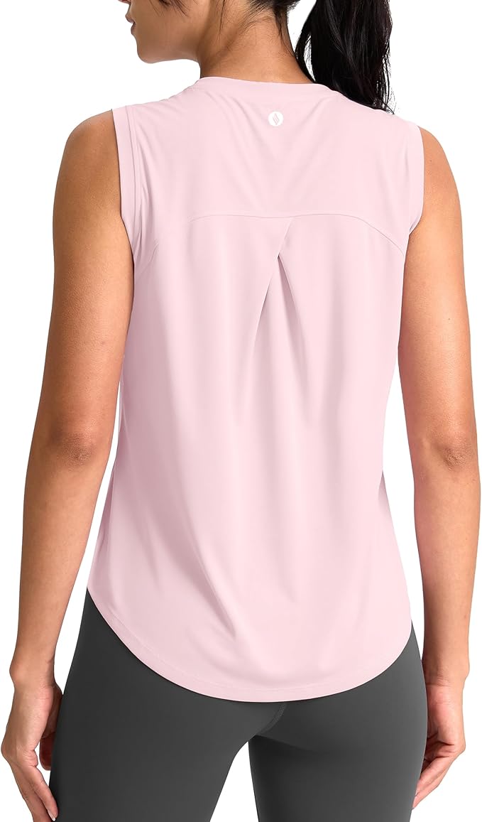 SANTINY Women's Sleeveless Workout Tops Breathable Lightweight Active Tennis Yoga Shirts Athletic Running Tank Tops for Women