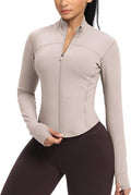 GYM RAINBOW Womens Zip Up Workout Jakcets Lightweight Slim Fit Running Athletic Jackets with Thumb Holes