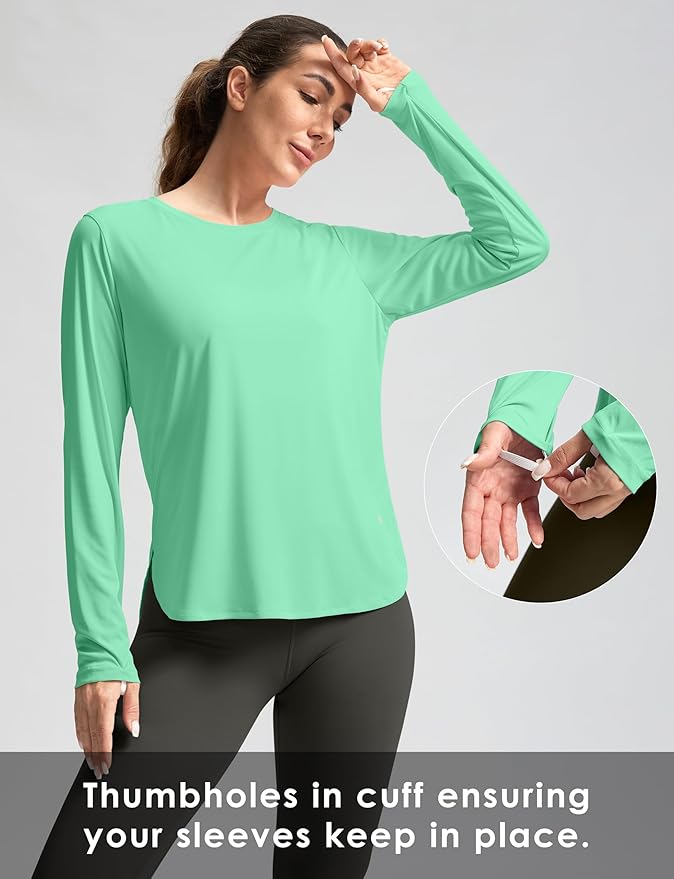 Women's Sun Shirts UPF 50+ Long Sleeve UV Protection Shirt Lightweight Quick Dry Workout Hiking Tops for Women