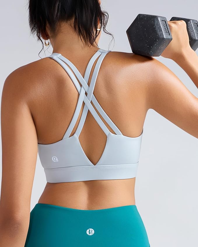 RUNNING GIRL Sports Bra for Women High Support, Molded Cup High Impact Sports Bras with Sewn in Pads Strappy Running Bra
