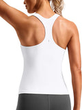 Soothfeel Womens Workout Tank Tops with Built in Bra Racerback Athletic Yoga Top High Neck Sports Gym Sleeveless Shirts