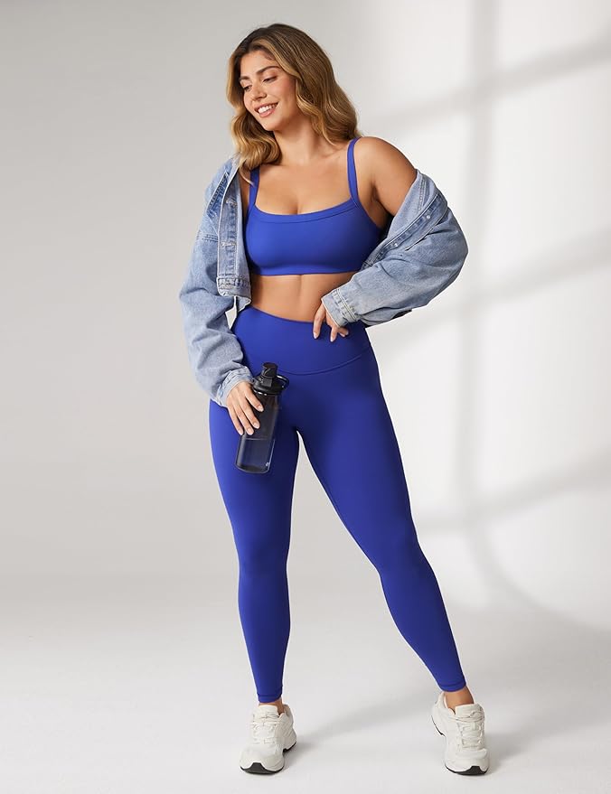UNISSU Hugcurve Adjustable Sports Bra Square Neck Wireless Padded Yoga Workout Tops