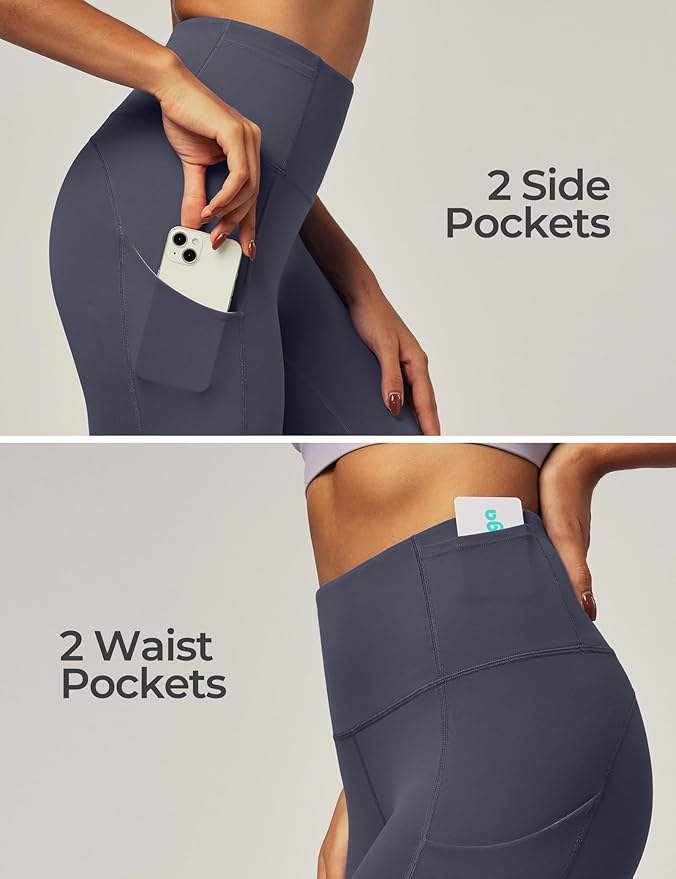 IUGA Leggings with Pockets for Women High Waisted Yoga Pants Women Tummy Control Workout Compression Running Leggings