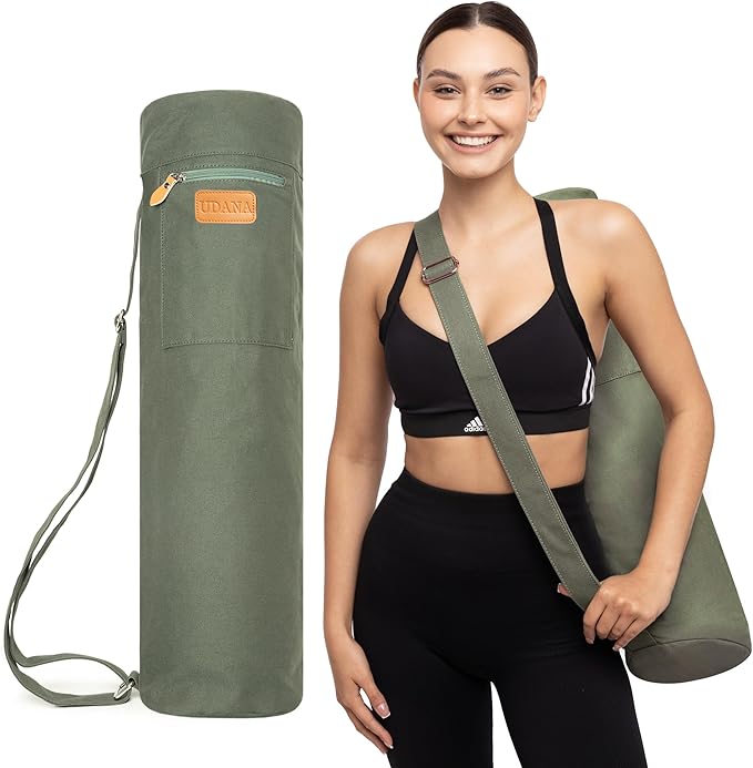 UDANA Yoga Mat Bag – Heavy Duty Canvas Carrier with 3 Pockets & Full Zip – Available in 3 Sizes (16L, 18L, 34L) - Multiple Colors