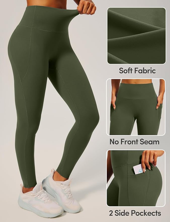 IUGA Invisible Scrunch Butt Lifting Leggings for Women No Front Seam Workout Leggings with Pockets Tummy Control Yoga Pants