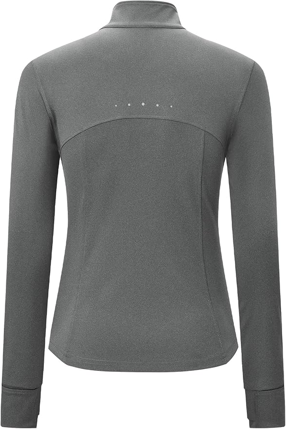BGOWATU Women's Workout Athletic Jacket Full Zip Running Jackets Gym Yoga Track Tops with Pockets Thumb Hole