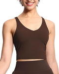 THE GYM PEOPLE Womens' Sports Bra Longline Wirefree Padded with Medium Support