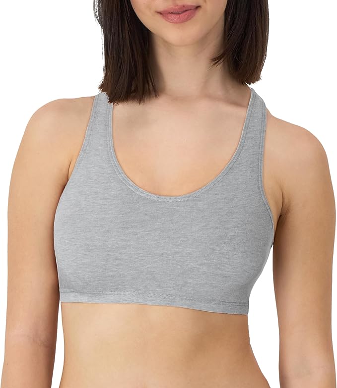 Hanes Women's Racerback Cotton T-Back Bralette (3 Pack)