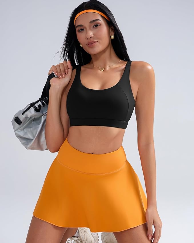 RUNNING GIRL Sports Bra for Women High Support, Molded Cup High Impact Sports Bras with Sewn in Pads