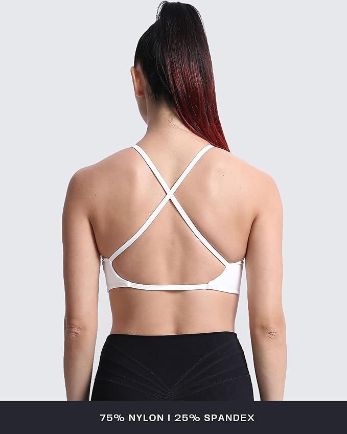 Aoxjox Women's Workout Sports Bras Fitness Metamorph Sienna Twist Bra Yoga Crop Tank