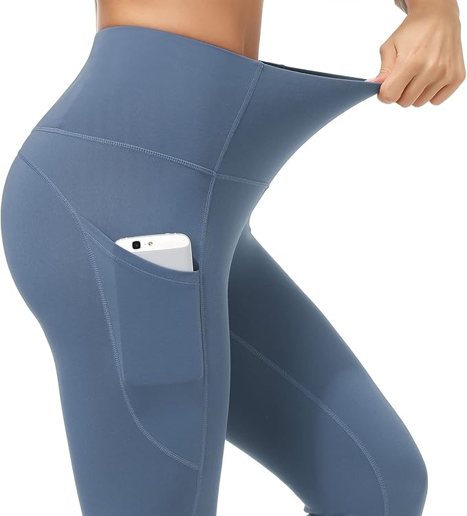 Dragon Fit High Waist Yoga Leggings with 3 Pockets,Tummy Control Workout Running 4 Way Stretch Yoga Pants
