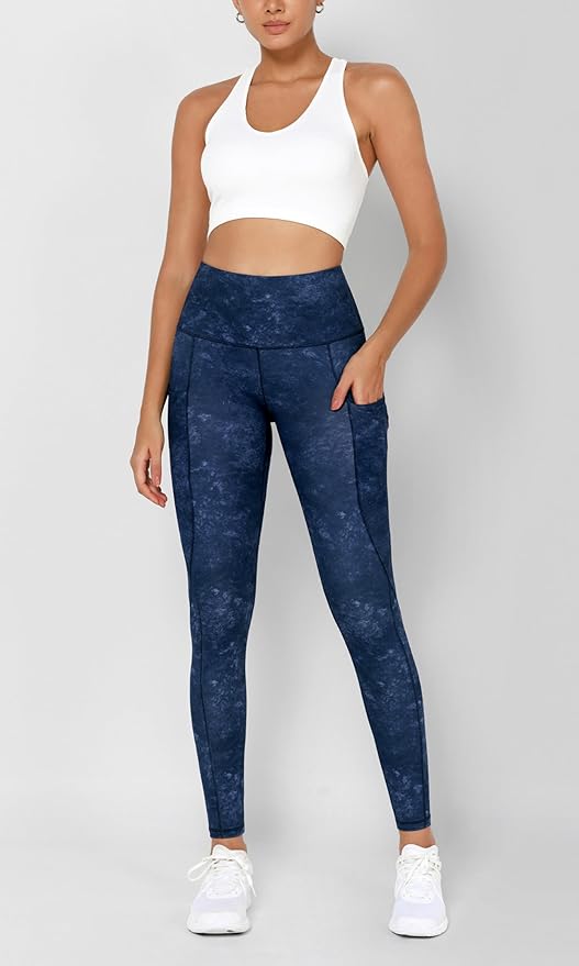 ODODOS Women's High Waisted Yoga Leggings with Pockets, Tummy Control Non See Through Workout Athletic Running Yoga Pants