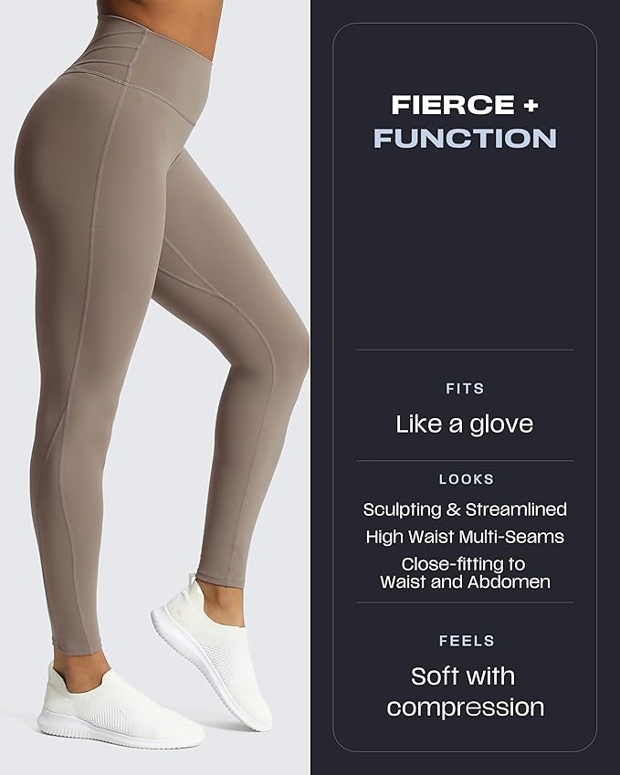 Aoxjox High Waisted Workout Leggings for Women Trinity Yoga Pants 26.5"