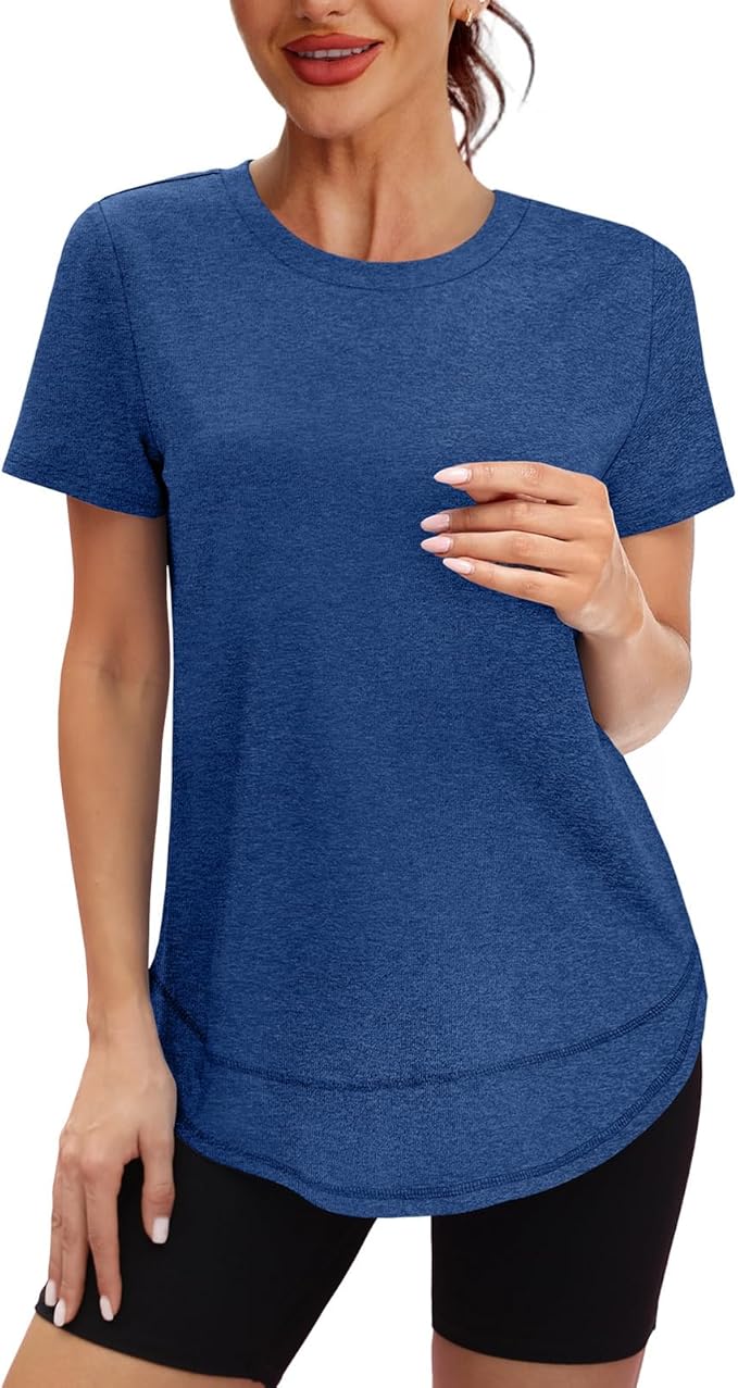XIEERDUO Womens Workout Tops Short Sleeve Shirts Quick Dry Outfits for Hiking Running S-3XL