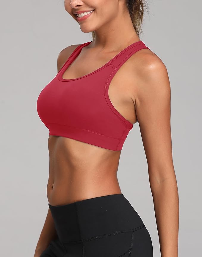 Oalka Women's Racerback Sports Fitness Support Workout Running Bras