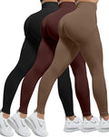 CHRLEISURE Workout Leggings Sets for Women, Gym Scrunch Butt Butt Lifting Seamless Leggings 3 Piece