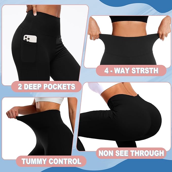 FULLSOFT Buttery Soft Leggings for Women - High Waisted Tummy Control No See Through Workout Yoga Cycling Tights Pants