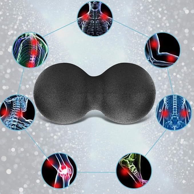 EPP Foam Massage Ball, Firm High Density Deep Tissue Massage Ball for Myofascial Release Trigger Point Therapy for Muscle Soreness Recovery Yoga Fitness Athletes (24x12cm Double Ball)
