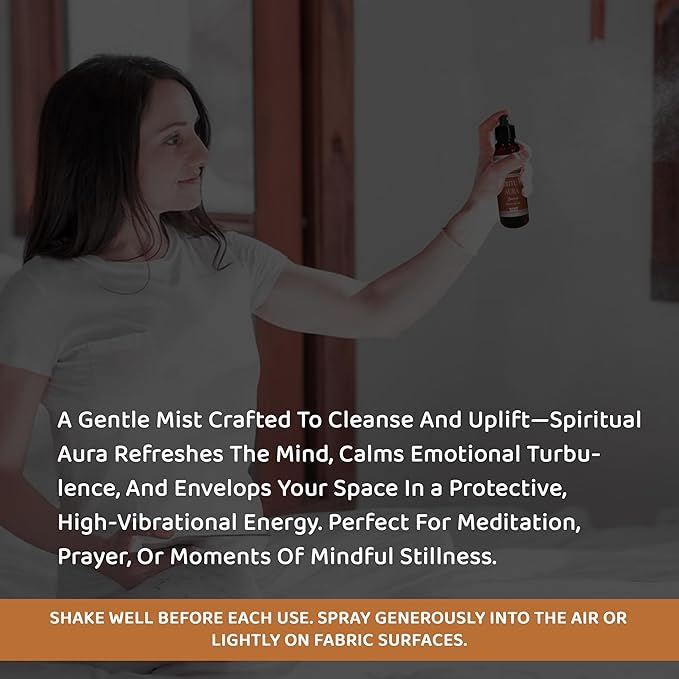 Sacred Element's Spiritual Aura Room Spray | Natural Purifying Mist for Energy Clearing, Negativity Release, Spiritual Balance & Aromatherapy | 3.38 Fl Oz / 100ml Non-Toxic Air Freshener