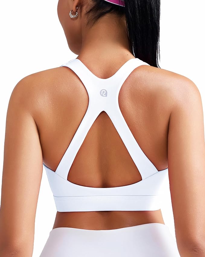 RUNNING GIRL Sports Bra for Women High Support, Molded Cup High Impact Sports Bras with Sewn in Pads Workout Running Bra