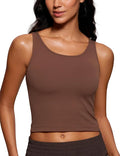 CRZ YOGA Butterluxe Double Lined Tank Tops for Women - Workout Casual Scoop Neck Racerback Crop Sleeveless Shirt